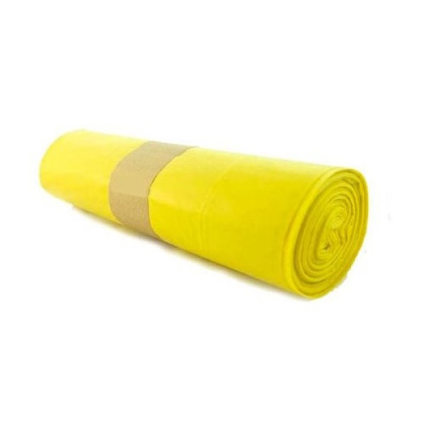 (10) Bolsas de basura 85x105cm amarillas G140 en rollo para cubo contenedor de 90-100 litros