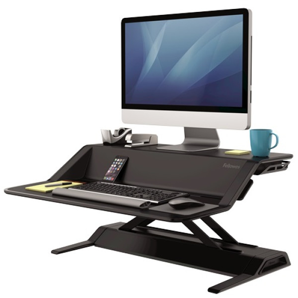 FELLOWES Estación de trabajo Sit-Stand Lotus Negro - 22alturas, 83x62cm