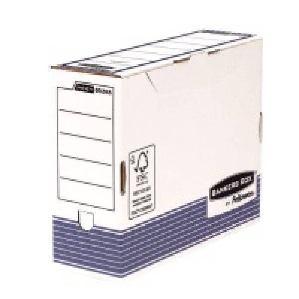 FELLOWES Caja archivo definitivo A4 100mm blanco, automontable, 100%reciclado, 315x100x258mm