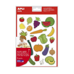 Gomets APLI Frutas/verduras 3h 60gom.,adhesivo removible