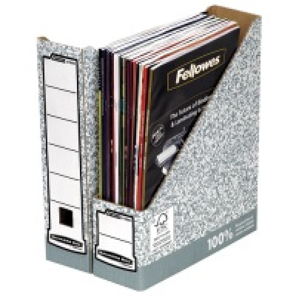 FELLOWES Revistero A4 gris -revistas y catálogos automontable, 100%reciclado, 312x80x258mm (10unid)