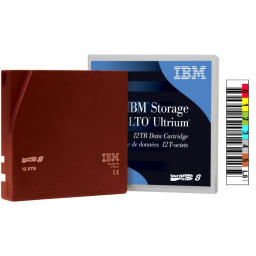 DC IBM Ultrium LTO-8 (BaFe) etiquetado 12TB/30TB secuencia a medida