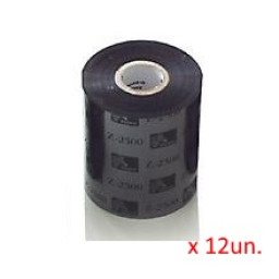 (12) Ribbon transfer.térmica ZEBRA 2300 wax 84mm x 74m. (cera) Desktop printers core 12.7mm