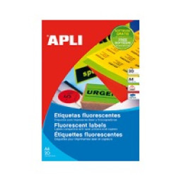 Etiq.APLI diam.60mm amarillo fluorescente 20A4 240u.