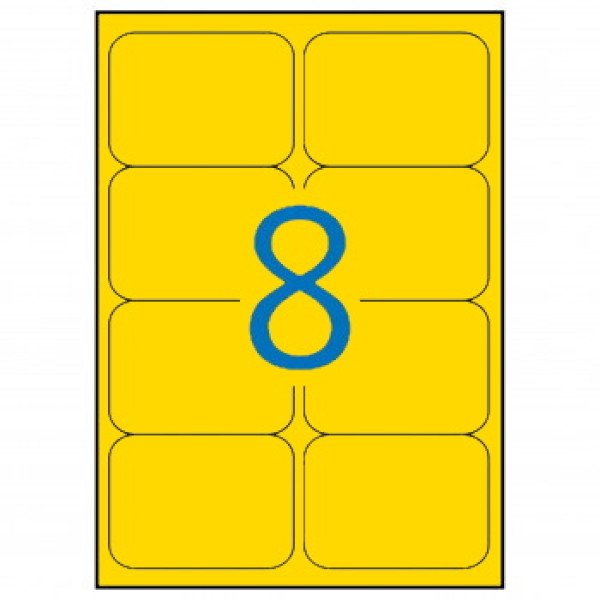 Etiq.APLI 99,1x67,7 amarillo fluorescente 20A4 160u.