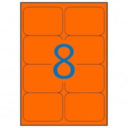 Etiq.APLI 99,1x67,7 naranja fluorescente 20A4 160u.