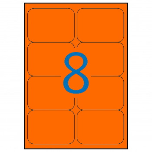 Etiq.APLI 99,1x67,7 naranja fluorescente 20A4 160u.