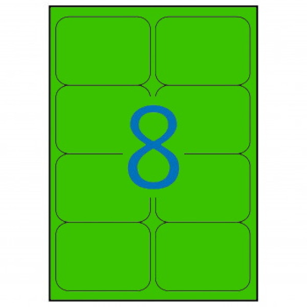 Etiq.APLI 99,1x67,7 verde fluorescente 20A4 160u.