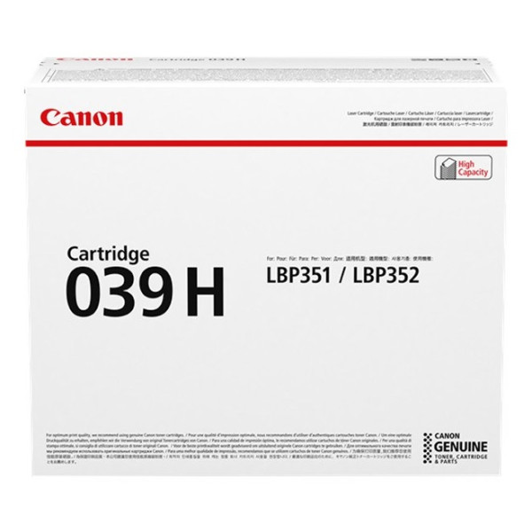 Toner CANON 039H  i-SENSYS LBP351x LBP352x 25.000p.  Alta capacidad