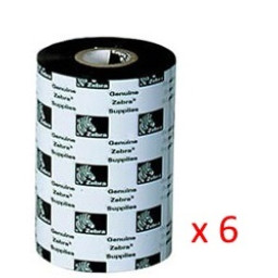 (6) Ribbon transfer.térmica ZEBRA 3200: wax/resin 60mm x 450m. (cera/resina premium) Industrial 25mm