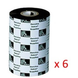 (6) Ribbon transfer.térmica ZEBRA 3200  wax/resin 80mm x 450m. (cera/resina premium) Industrial 25mm