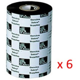 (6) Ribbon transfer.térmica ZEBRA 3200 wax/resin 110mm x450m. (cera/resina premium) Industrial 25mm