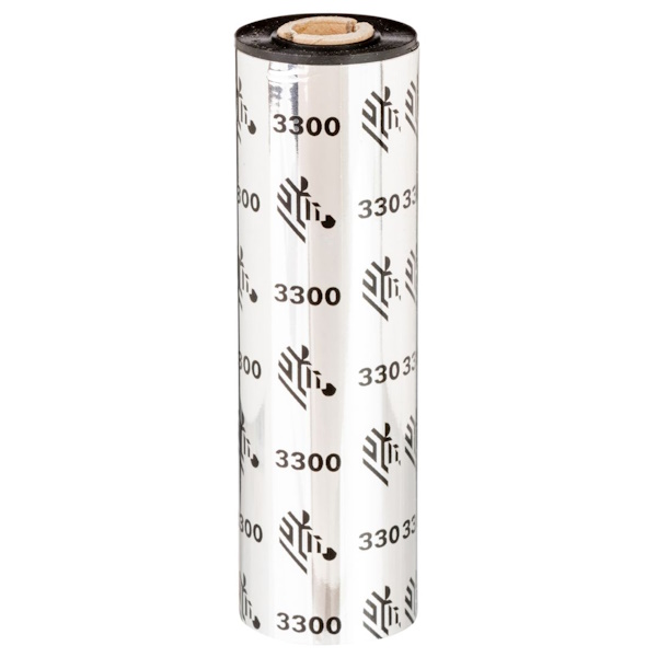 (12) Ribbon transfer.térmica ZEBRA 3300 wax/resin 84mm x 74m. Desktop printers core 12.7mm