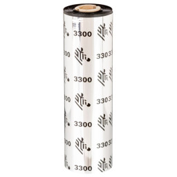 (12) Ribbon transfer.térmica ZEBRA 3300 wax/resin 110mm x 74m. Desktop printers core 12.7mm