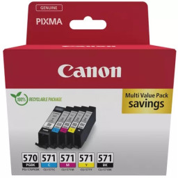 (5) C.t. CANON PGI570 BK / CLI571 CMYK MULTI ECO PACK 5-cart. ECOPACK