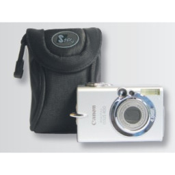 STEY Bolsa para cámara digital pequeña nylon negro 10x6x3,5cm cierre de cremallera