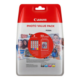(4) C.t. CANON CLI571: CMYK Photo Value Pack BL + 50h.10x15cm photo paper BLISTER *