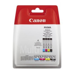 (4) C.t. CANON CLI571: CMYK Photo Value Pack BL SE + 50h.10x15cm photo paper BLISTER con alarma *