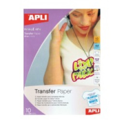 Papel APLI transf.inkjet 10A4 camisetas blancas