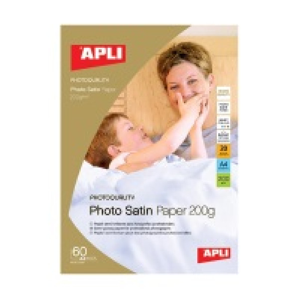 Papel APLI Photo Satin 60A4 200g. satinado semi-brillante