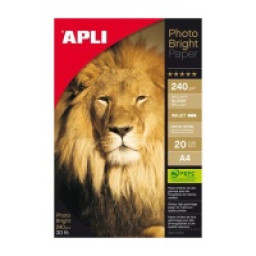 Papel APLI Photo Bright 20A4 200g. fotográfico brillante