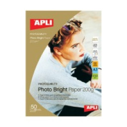 Papel APLI Photo Bright 50A3 200g. fotográfico brillante