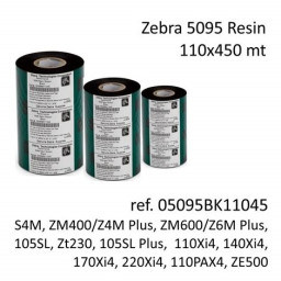(6) Ribbon transfer.térmica ZEBRA 5095 resin 110mm x 450m. (resina) Industrial printers 25mm