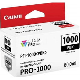 C.t. CANON PFI-1000PBK negro foto 80ml PRO-1000 IPF6300 IPF6350 IPF6400 IPF6450