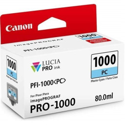 C.t. CANON PFI-1000PC foto cian 80ml PRO-1000 IPF6300 IPF6350 IPF6400 IPF6450