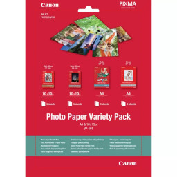 CANON PIXMA Photo Paper Variety VP-101 10x15 y A4 Papel (5h10x15+5h10x15+5hA4+5hA4)