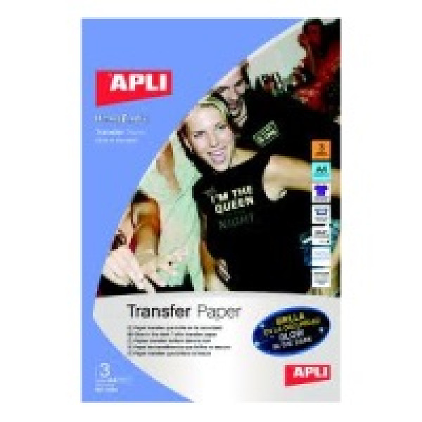 Papel APLI transfer inkjet 3A4 brilla en la oscuridad