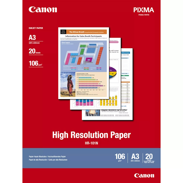 Papel CANON HR-101N 20h.A3 High Resolution inkjet paper 106g.