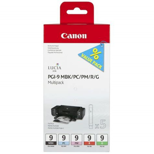 (5) C.t. CANON PGI9 MBK/PC/PM/R/G Multipack 5-colores