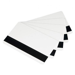(500) Tarjetas ZEBRA PVC Premier color blanco CR80 con banda magnética Low Coercivity (LoCo)