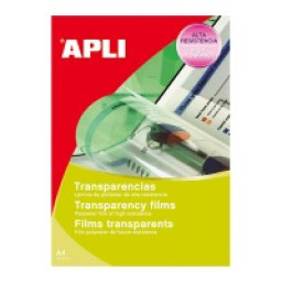 Transparencias APLI universal polival. 50A4 inkjet/laser