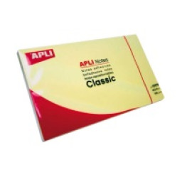 Bloc 100 notas adhesivas APLI 125x75 amarillo