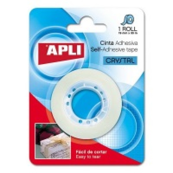 Cinta adhesiva APLI crystal 19x33mm en blister