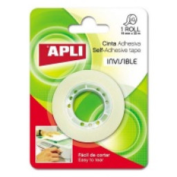 Cinta adhesiva APLI invisible 19x33mm en blister