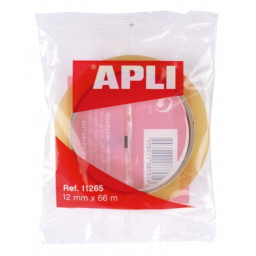 Cinta adhesiva APLI transparente 12x66mm en bolsa