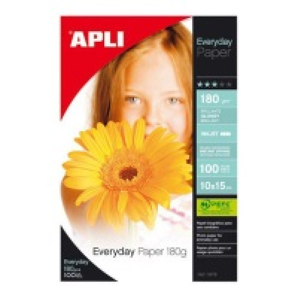 Papel APLI Glossy Everyday 100A4 180g, inkjet brillante