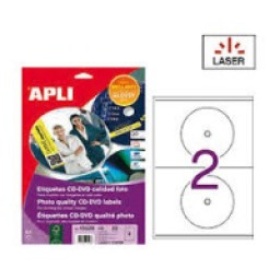 Etiq.APLI CD-DVD Mega pack ahorr pol.117mm diam. 200u 100A4