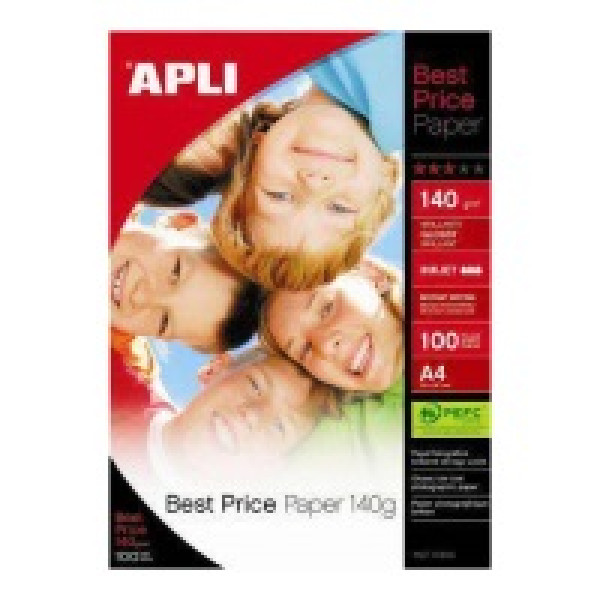 Papel APLI Photo Glossy 100A4 140g. Best-Price