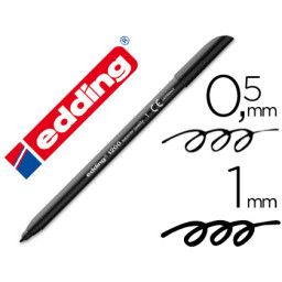 Rotulador EDDING 1200 punta fibra negro n.1 punta redonda 0,5mm trazo 1mm