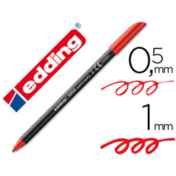 Rotulador EDDING 1200 punta fibra rojo  n.2 punta redonda 0,5mm trazo 1mm