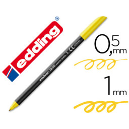 Rotulador EDDING 1200 punta fibra amarillo n.5 punta redonda 0,5mm trazo 1mm