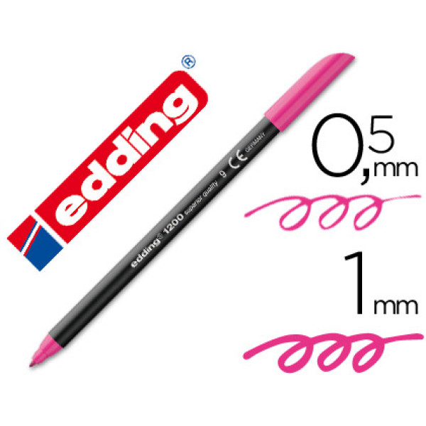 Rotulador EDDING 1200 punta fibra rosa n.9 punta redonda 0,5mm trazo 1mm
