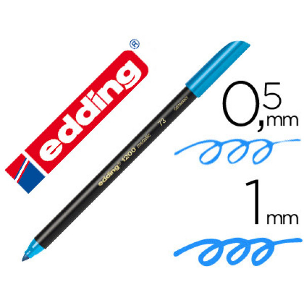 Rotulador EDDING 1200 punta fibra azul claro n.10 punta redonda 0,5mm trazo 1mm