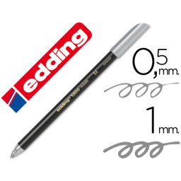 Rotulador EDDING 1200 punta fibra plata  n.54 punta redonda 0,5mm trazo 1mm