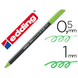 Rotulador EDDING 1200 punta fibra verde neon n.64 punta redonda 0,5mm trazo 1mm