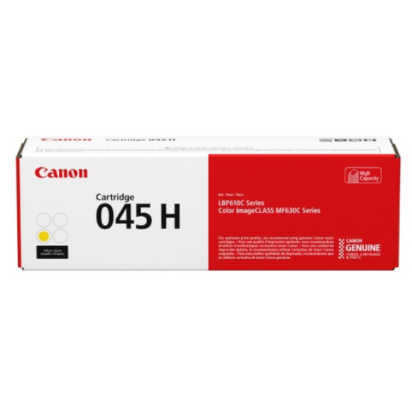 Toner CANON 045H Y: amarillo MF631 MF633 MF635 LBP611 LBP613  alta capacidad 2.200p.